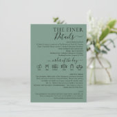 Invitation Wedding Cadet Blue Green Finer Details (Debout devant)