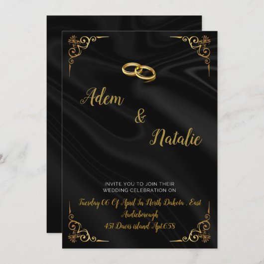 Invitation Wedding Card  (Devant / Derrière)