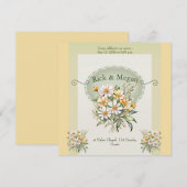 Invitation wedding card, daisies charm (Devant / Derrière)