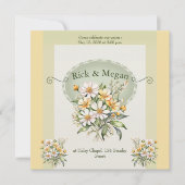 Invitation wedding card, daisies charm (Devant)