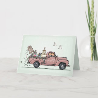 Invitation Wedding Card Vintage Car Pickup le Truck