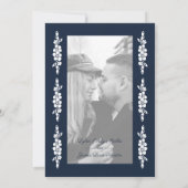 Invitation Wedding Chic Photo Navy & White Trendy Flowers (Dos)