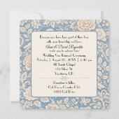 Invitation Wedding Chinoiserie Bird and Flower Pattern (Devant)
