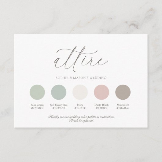 Invitation Wedding Color Palette Guide (Devant)