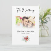 Invitation Wedding Colorful Red Shades Flowers Bouquet (Debout devant)