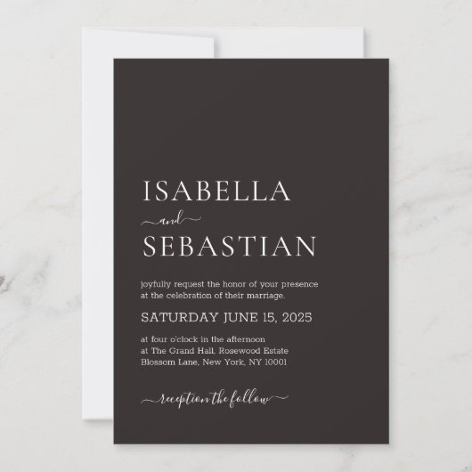 Invitation Wedding Dark Maroon (Devant)