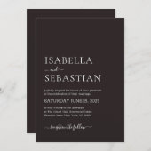 Invitation Wedding Dark Maroon (Devant / Derrière)