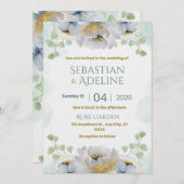 Invitation wedding flowers (Devant / Derrière)