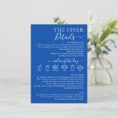 Invitation Wedding Formal Cobalt Blue Finer Details (Debout devant)