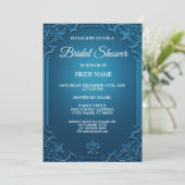 Invitation Wedding Geometric Teal Turquoise Bridal Shower (Debout devant)