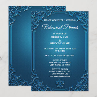 Invitation Wedding Geometric Teal Turquoise Rehearsal Dinner