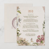 Invitation Wedding Insert INFO Vintage (Devant / Derrière)