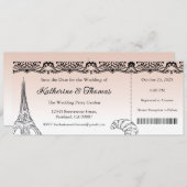 Invitation Wedding Invitation, Wedding Stationary, Paris (Devant / Derrière)