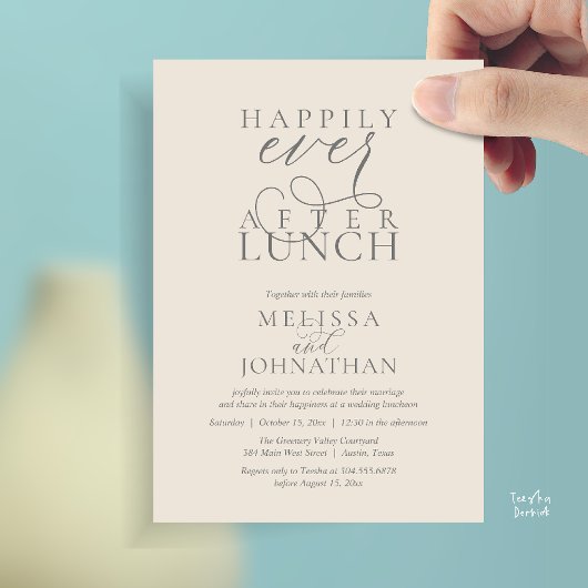 Invitation Wedding Lunch Invites, Elegant Happily Ever After
