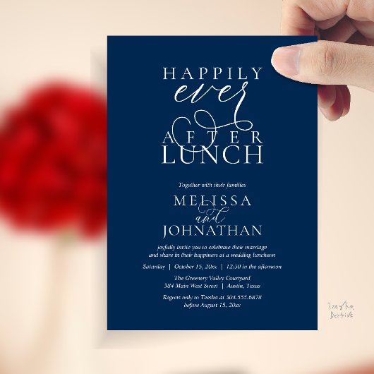Invitation Wedding Lunch Invites, Elegant Happily Ever After