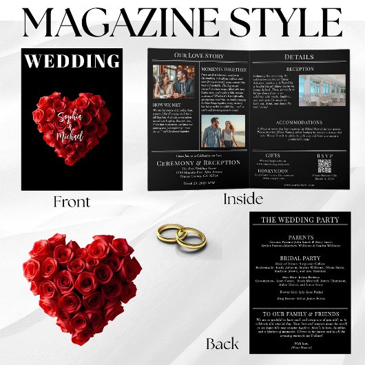 Invitation Wedding Magazine All in One Red Roses
