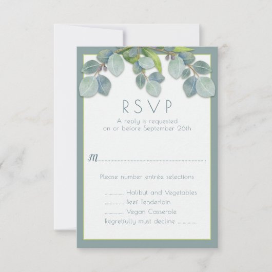 Invitation Wedding Menu RSVP (Devant)
