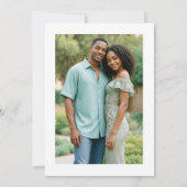 Invitation Wedding Minimalist Green Flowers & Branches Photo (Dos)