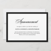 Invitation Wedding or Event Change of Plans Announcement (Devant)