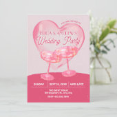 Invitation Wedding Party Pink grunge cheers (Debout devant)