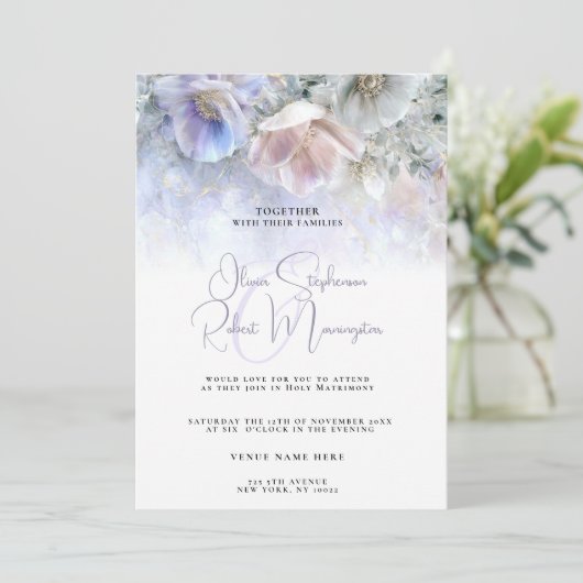 Invitation Wedding | Pastel Peony (Debout devant)