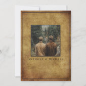 Invitation Wedding Photo Elegant Brown Grunge Background   (Devant)