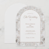 Invitation Wedding Reception Gold White Silver Elegant Arch (Devant / Derrière)