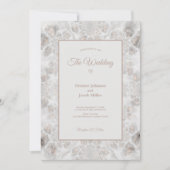 Invitation Wedding Reception Gold White Silver Simple Elegant (Devant)