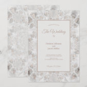 Invitation Wedding Reception Gold White Silver Simple Elegant (Devant / Derrière)