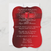 Invitation Wedding Red Satin Ribbon Sparkling Ruby (Dos)