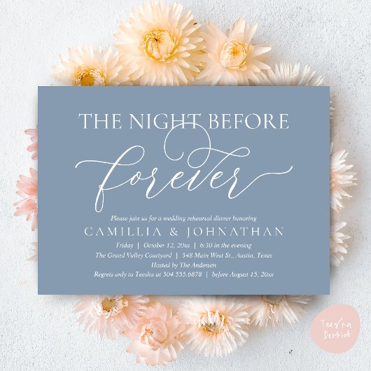 Invitation Wedding Rehearsal Dinner, The Night Before Forever
