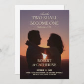 Invitation Wedding romantic photo (Devant / Derrière)