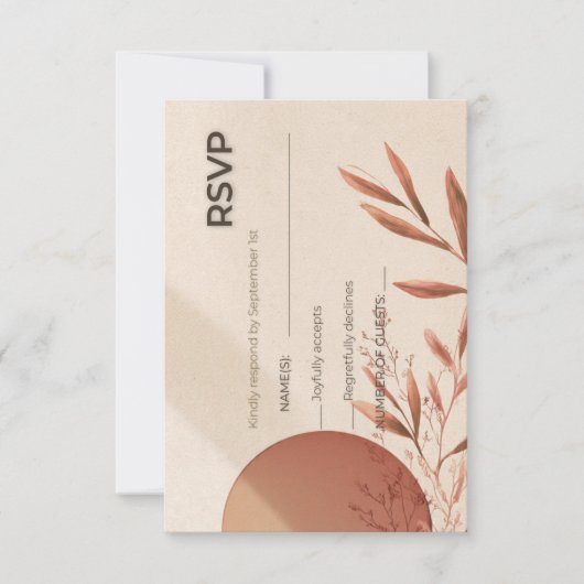 Invitation Wedding RSVP Card Terracotta Arch Olive Branch (Devant)