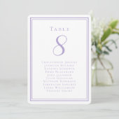 Invitation Wedding Seating List Guest Table Number Lavender (Debout devant)