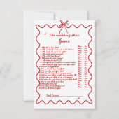 Invitation  Wedding shoe Italian Bridal Shower game card (Devant)