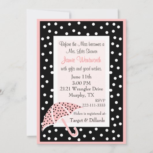 Invitation Wedding shower (Devant)