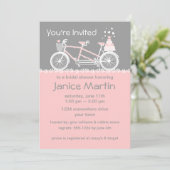 Invitation Wedding shower à bicyclette Tandem (Debout devant)