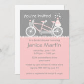 Invitation Wedding shower à bicyclette Tandem (Devant / Derrière)