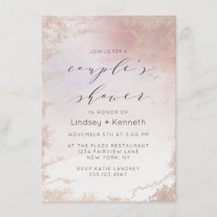 Invitation Wedding shower à huile glacée rose Ombre