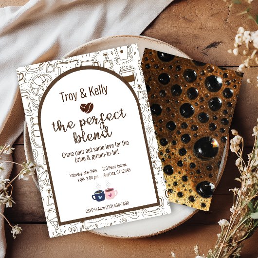 Invitation Wedding shower à thème Café