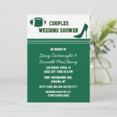 Invitation Wedding shower À Thème Du Football Vert (Debout devant)