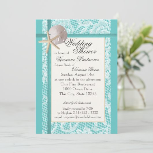 Invitation Wedding shower à thème Océan (Debout devant)