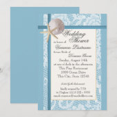 Invitation Wedding shower à thème Océan (Devant / Derrière)