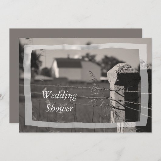 Invitation Wedding shower agricole de couple (Devant / Derrière)