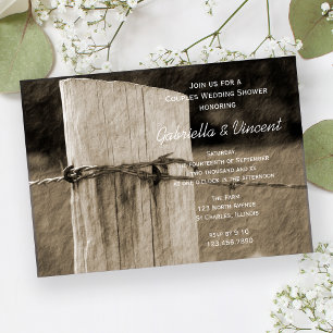 Invitation Wedding shower agricole de la clôture rurale