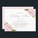 Invitation Wedding shower Aquarelle Pink Peonies<br><div class="desc">Famille Invitation et amis avec cette élégante invitation à la wedding shower à la floraison. Il présente des illustrations élégantes d'écriture et d'aquarelle de pivoines roses rousses, respiration de bébé, brindilles, feuillage. Cette invitation à la floraison rose vif est parfaite pour les mariages du printemps, de l'été et du jardin....</div>