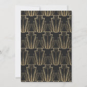 Invitation Wedding shower Art Déco Gatsby Black Gold (Dos)
