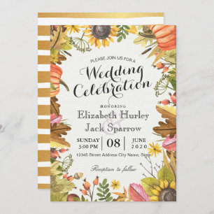 Invitation Wedding shower Automne Automne Maple Feuille Citro
