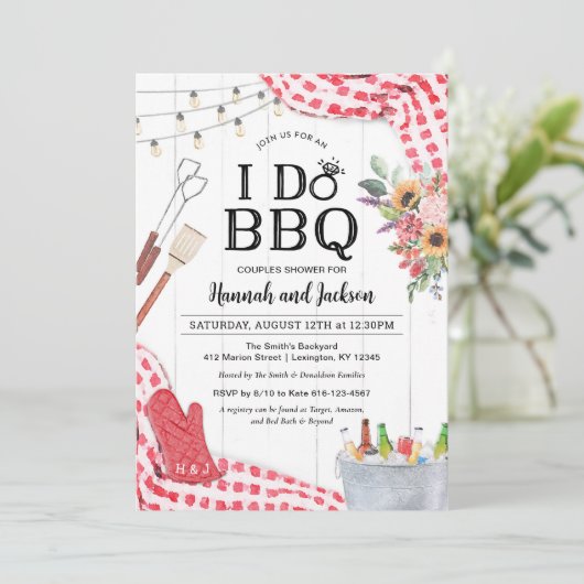 Invitation Wedding shower BBQ (Debout devant)