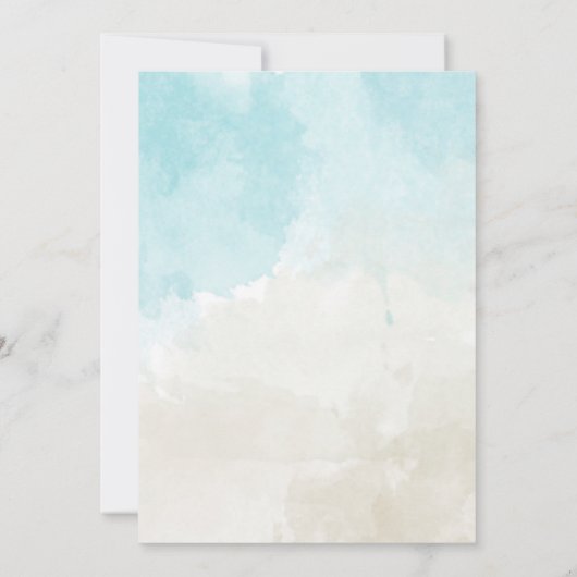 Invitation Wedding shower Beach à thème aquarelle Couples (Dos)